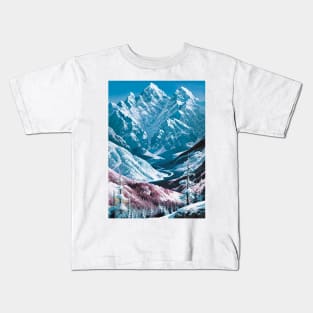 Pink Spring Trees Sneaking Through the Frost Kids T-Shirt